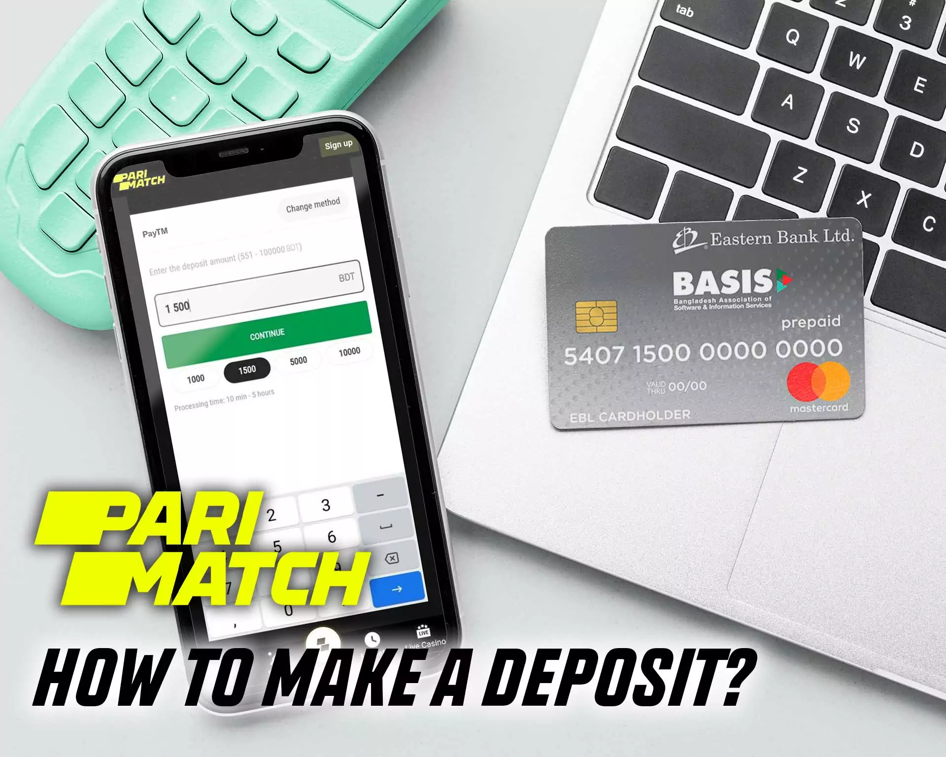Choose a payment system and enter the deposit amount.