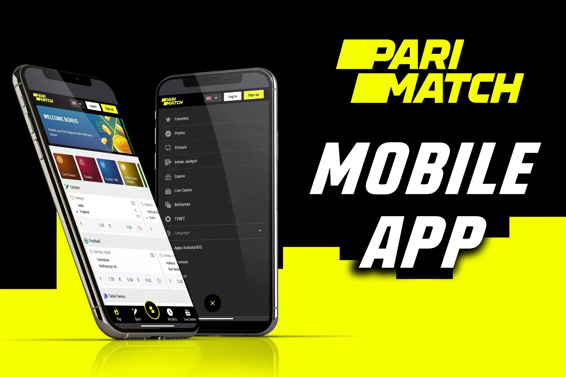 You can easily gamble via the convenient Parimatch mobile app.
