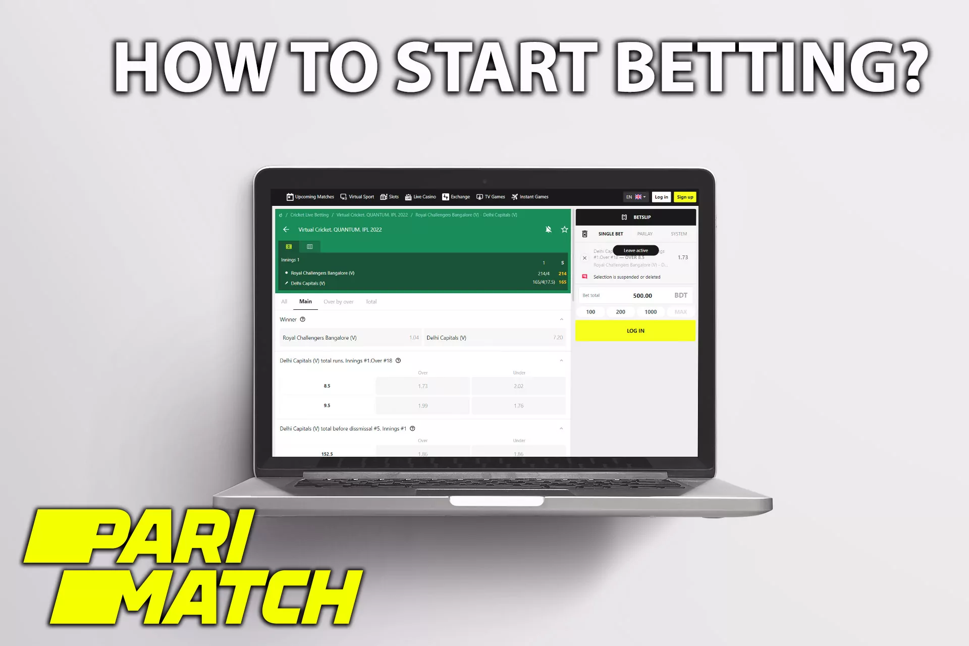 There are a few simple steps to start betting at Parimatch.