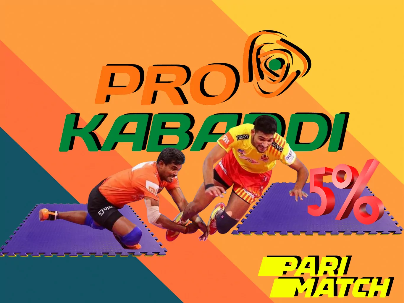 5% cashback for bets on Pro Kabaddi League in Parimatch.
