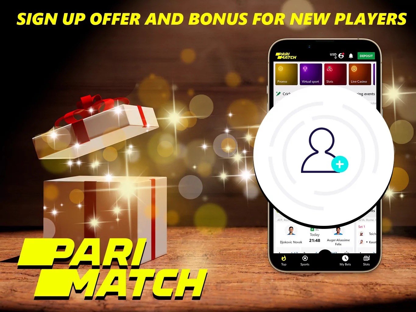 Everyone who registers receives a welcome bonus at Parimatch.