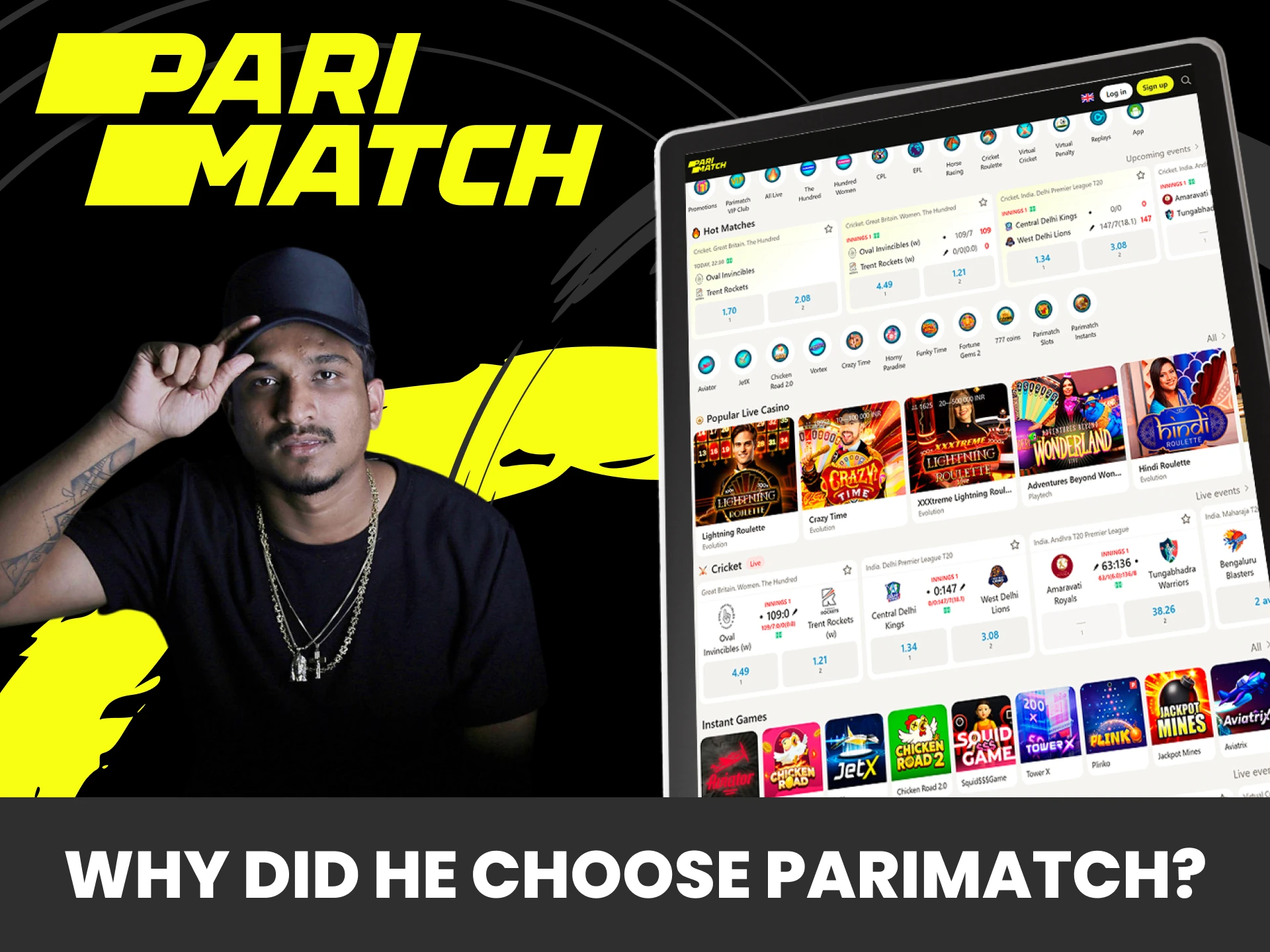 Divine has chosen to be the ambassador of the Parimatch website.