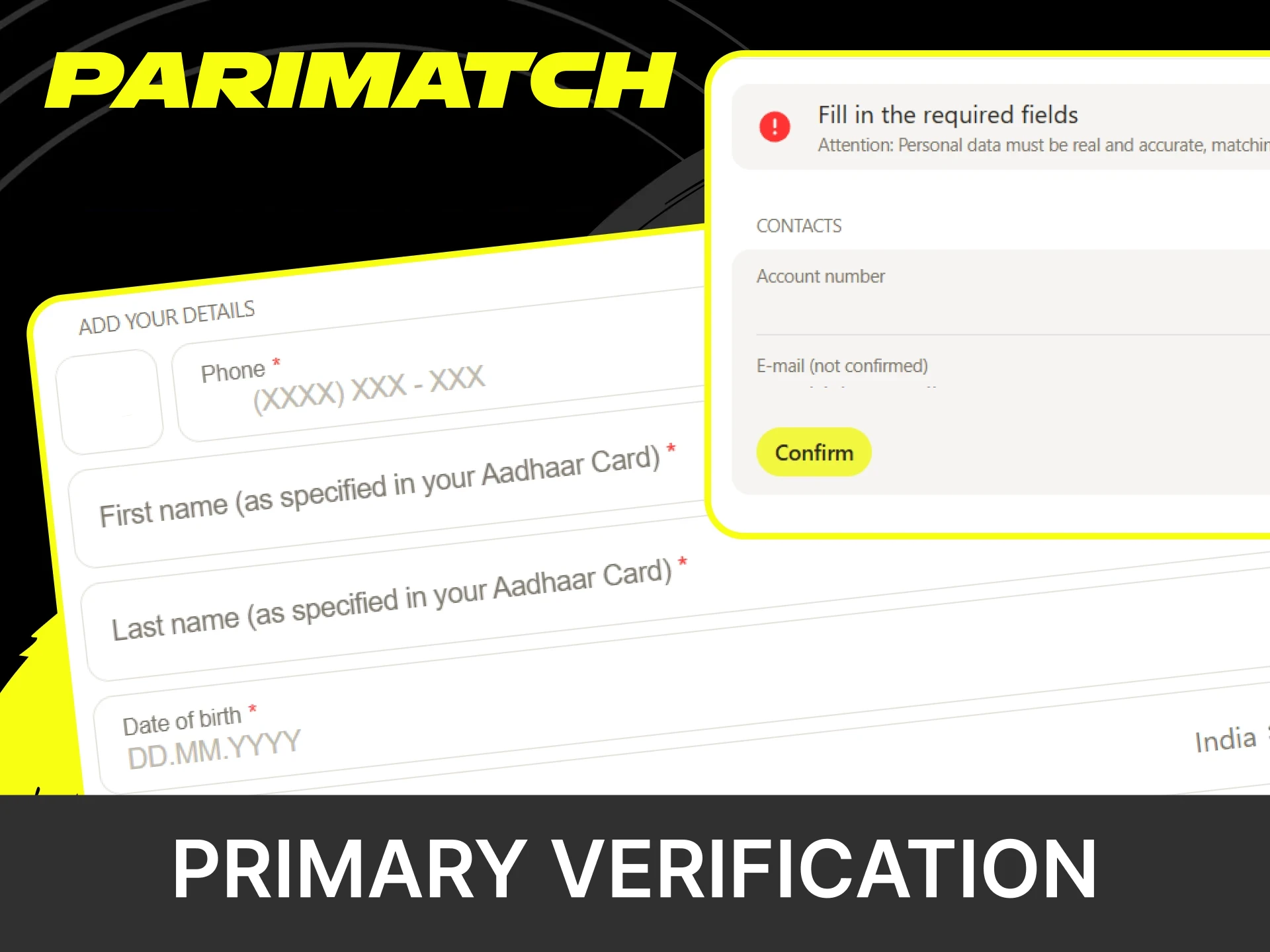 Be sure to complete the initial verification on Parimatch.