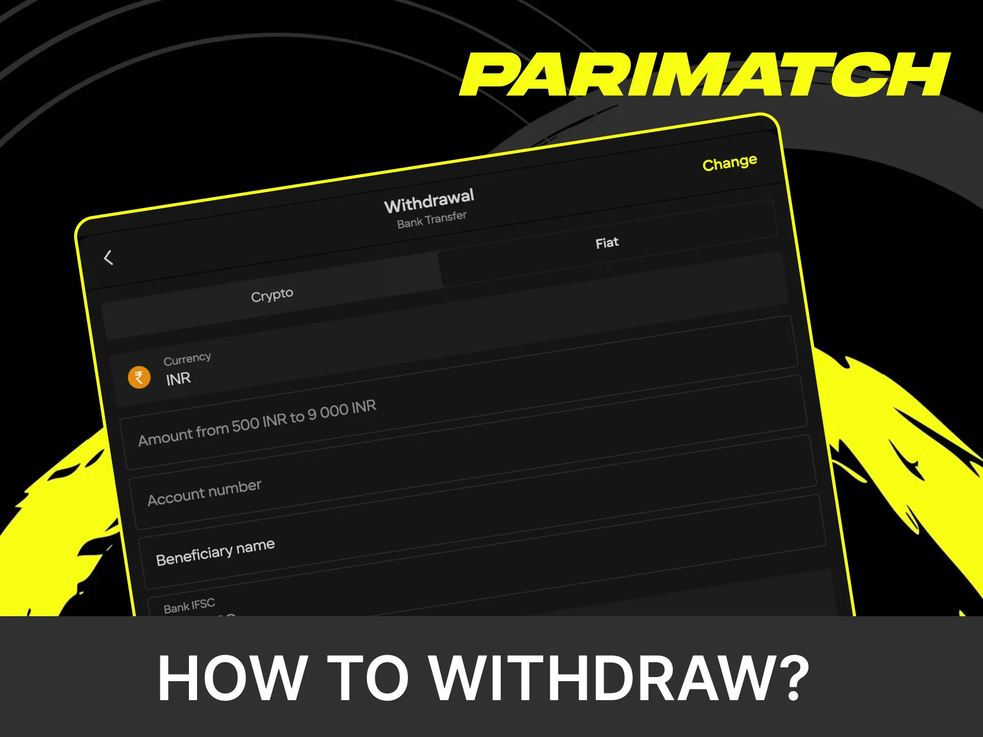 Withdraw funds in a convenient way to Parimatch.